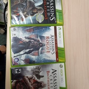 Assassin’s Creed Revelations, Rogue, & Brotherhood Xbox 360 Video Games Lot of 3